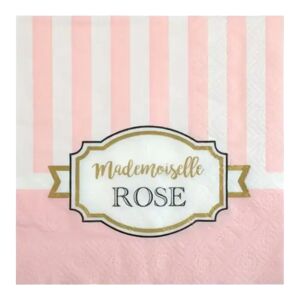 Serviette en papier Mademoiselle Rose - Lot de 20