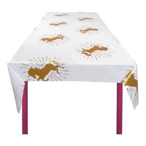 Nappe Licorne blanche et doree