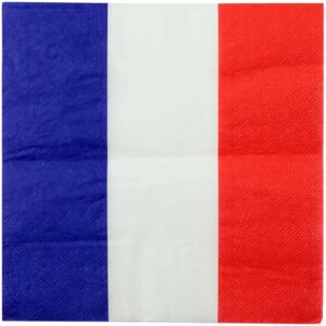 Serviette Bleu Blanc Rouge Tricolore - Lot de 20