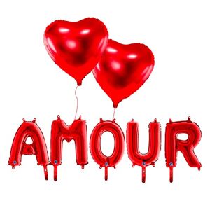 Grabo PACK BALLONS AMOUR + 2 BALLONS COEURS ROUGE