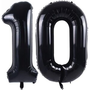 Grabo Ballon Chiffre 10 ans aluminium Noir 102cm