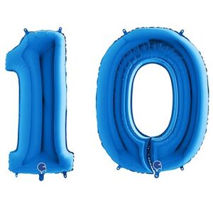 Grabo Ballon Chiffre 10 ans aluminium Bleu 102cm