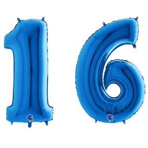 Grabo Ballon Chiffre 16 ans aluminium Bleu 102cm