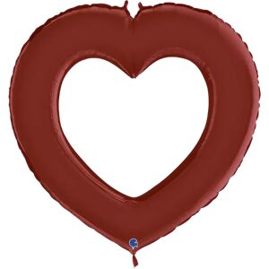 Grabo Ballon Metallique Linky Coeur Satin Rouge 104cm