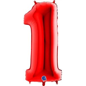 Grabo Ballon Anniversaire Chiffre 1 Rouge 102cm