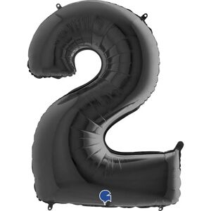 Grabo Ballon anniversaire chiffre 2 Noir 102cm