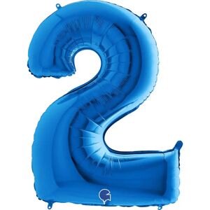 Grabo Ballon anniversaire chiffre 2 Bleu 102cm