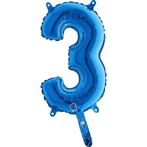 Grabo Ballon anniversaire chiffre 3 Bleu 36cm