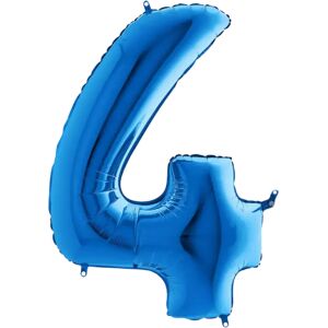 Grabo Ballon anniversaire chiffre 4 Bleu 102cm