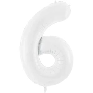 Ballon anniversaire chiffre 6 Blanc 86 cm