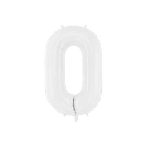 Ballon anniversaire chiffre 0 Blanc 86 cm