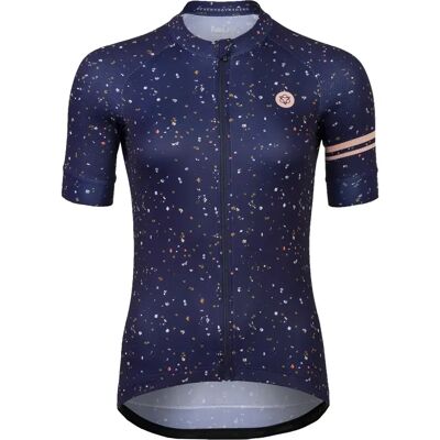 Agu Mini Flower Maillot Femme Bleu - Manches Courtes - Rando d'Été - Publicité Agu Mini Flower Maillot Femme Bleu - Manches Courtes - Rando d'Été - Publicité