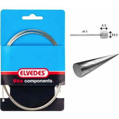 Câble de transmission 1x19 fils inox slick Ø1,1mm tête N Ø4,5x4,5 Elvedes Argenté 2250 mm Unisex - Publicité Câble de transmission 1x19 fils inox slick Ø1,1mm tête N Ø4,5x4,5 Elvedes Argenté 2250 mm Unisex - Publicité