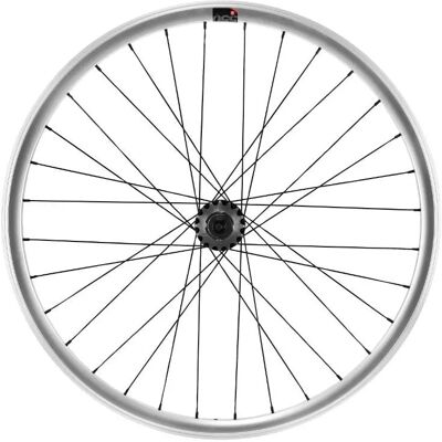 Roue Fixie Argentée Double Paroi 700mm - Route/Piste - Publicité Roue Fixie Argentée Double Paroi 700mm - Route/Piste - Publicité