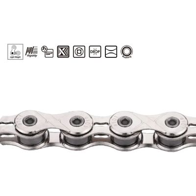 Chaîne KMC 1/2"x1/8" Argenté 112 maillons Unisex - Publicité Chaîne KMC 1/2"x1/8" Argenté 112 maillons Unisex - Publicité