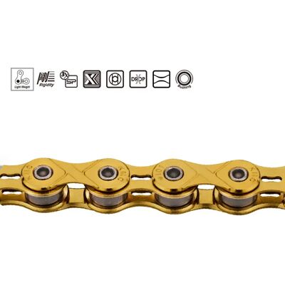 Chaîne KMC E101 1/2"x1/8" Doré 112 maillons Unisex - Publicité Chaîne KMC E101 1/2"x1/8" Doré 112 maillons Unisex - Publicité