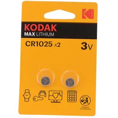Piles Kodak Lithium Cr1025 (x2) Noir 3 V Unisex - Publicité Piles Kodak Lithium Cr1025 (x2) Noir 3 V Unisex - Publicité