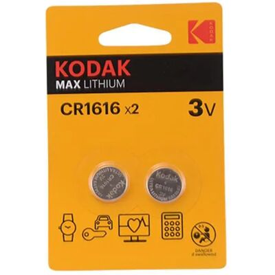 Piles Kodak Lithium Cr1616 (x2) Argenté 3 V Unisex - Publicité Piles Kodak Lithium Cr1616 (x2) Argenté 3 V Unisex - Publicité