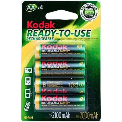 Piles rechargeable Kodak Lr06 AA (x4) Noir 2100 mAh Unisex - Publicité Piles rechargeable Kodak Lr06 AA (x4) Noir 2100 mAh Unisex - Publicité