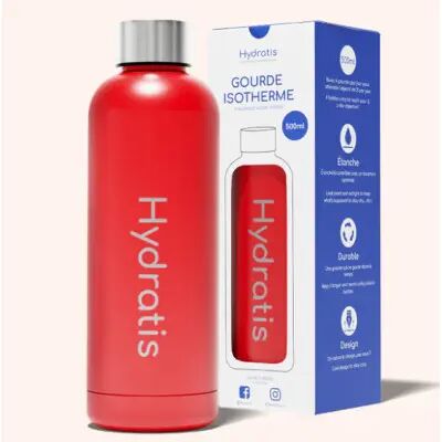 Hydratis Rouge 1L Isotherme - Bouteille d'eau - Publicité Hydratis Rouge 1L Isotherme - Bouteille d'eau - Publicité