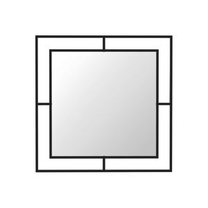 Toscohome Miroir carré 58x58 cm avec double cadre en métal noir - Corner