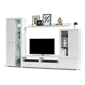 Toscohome Mur de rangement en bois 330 cm pin et blanc - Club