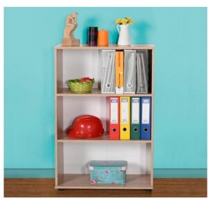 Toscohome 109h cm bibliothèque en bois avec trois étagères sonoma oak colour