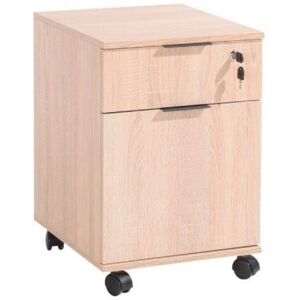 Toscohome Commode de bureau 41x61 cm en bois avec roulettes couleur sonoma