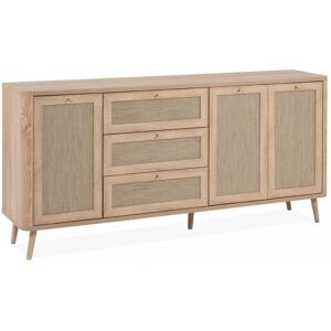 Toscohome Buffet 175 cm avec 3 tiroirs et 3 portes effet raphia couleur chêne sonoma - KUTA51A