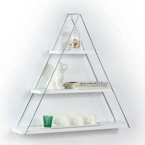 Toscohome Etagère triangulaire 74cm avec trois tablettes en bois en blanc - Moset