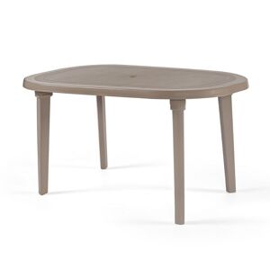 Toscohome Table d'extérieur ovale 140x90 cm gris tourterelle - Braga