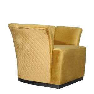 Toscohome Fauteuil en velours ocre avec base noire - Argentario Berger