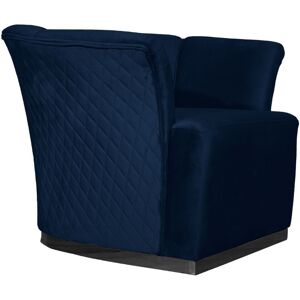 Toscohome Fauteuil en velours bleu nuit avec base noire - Argentario Berger