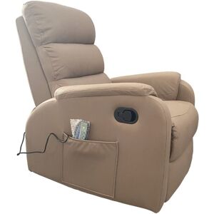 Toscohome Fauteuil de relaxation manuel avec 8 points de massage couleur taupe - Futura