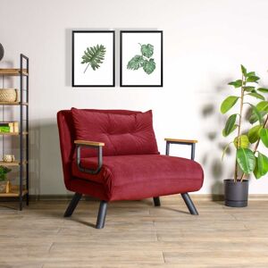 Toscohome Fauteuil-lit pliant de couleur bordeaux - Sando