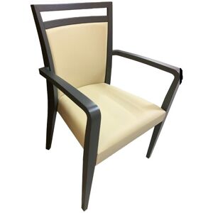 Toscohome Fauteuil Alpha en bois beige et simili cuir