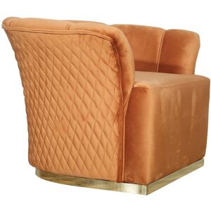 Toscohome Fauteuil en bois avec revêtement en velours couleur rouille - Argentario Berger