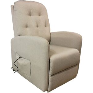 Toscohome Fauteuil avec 1 moteur en tissu beige - Katia