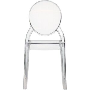 Toscohome Chaise en polycarbonate transparent avec dossier pour l'intérieur et l'extérieur - Porzia