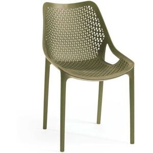 Toscohome Chaise en polypropylène pour l'intérieur et l'extérieur vert olive - Bilros