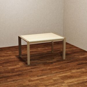 Toscohome Table à rallonge structure métal 130x80 cm gris tourterelle et chêne blanchi - Golia