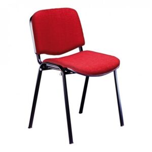 Toscohome Chaise de bureau avec structure en acier et tissu rouge