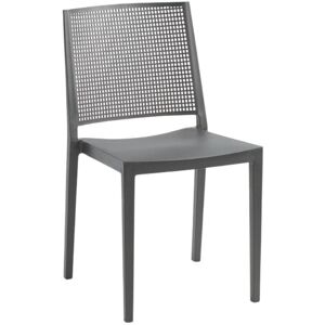 Toscohome Chaise en polypropylène pour l'extérieur ou l'intérieur couleur grise - Grille