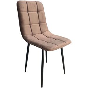 Toscohome Chaise tapissée à carreaux en velours marron - Dani