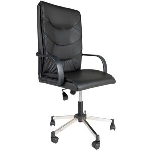 Toscohome Fauteuil de bureau noir avec base chromée - Makam