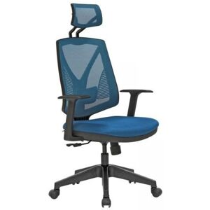 Toscohome Fauteuil de bureau réglable avec accoudoirs et roulettes couleur bleu - Bella