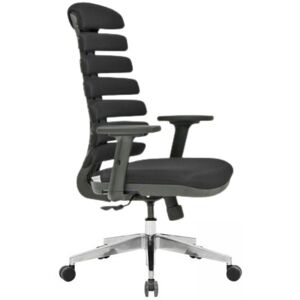 Toscohome Fauteuil de bureau avec accoudoirs et base chromée noire - Spring