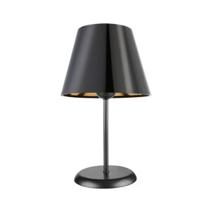 Toscohome Lampe de table Verda en métal et abat-jour en tissu noir