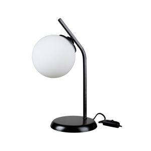 Toscohome Lampe de table en métal noir et abat-jour boule en verre