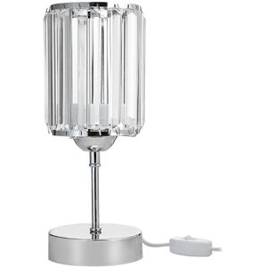 Toscohome Lampe de table Alis chromée avec abat-jour effet cristal